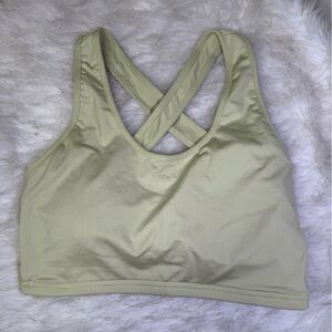 SHEIN Light Green Crisscross Sports Bra